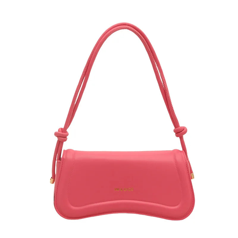 Underarm Bags Solid Color Small Top-handle Bags Purse Female Daily Handbags PU Leather