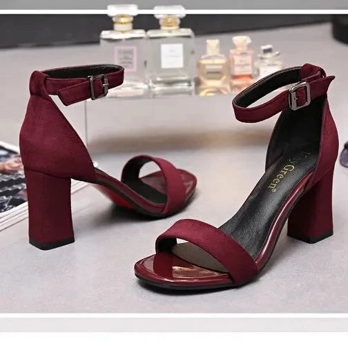 high heels women Roman shoes thick with open toe sandals