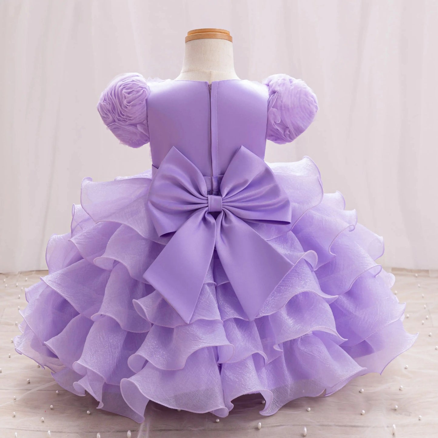 Girl dress Elegant Spring/Summer floral soft yarn