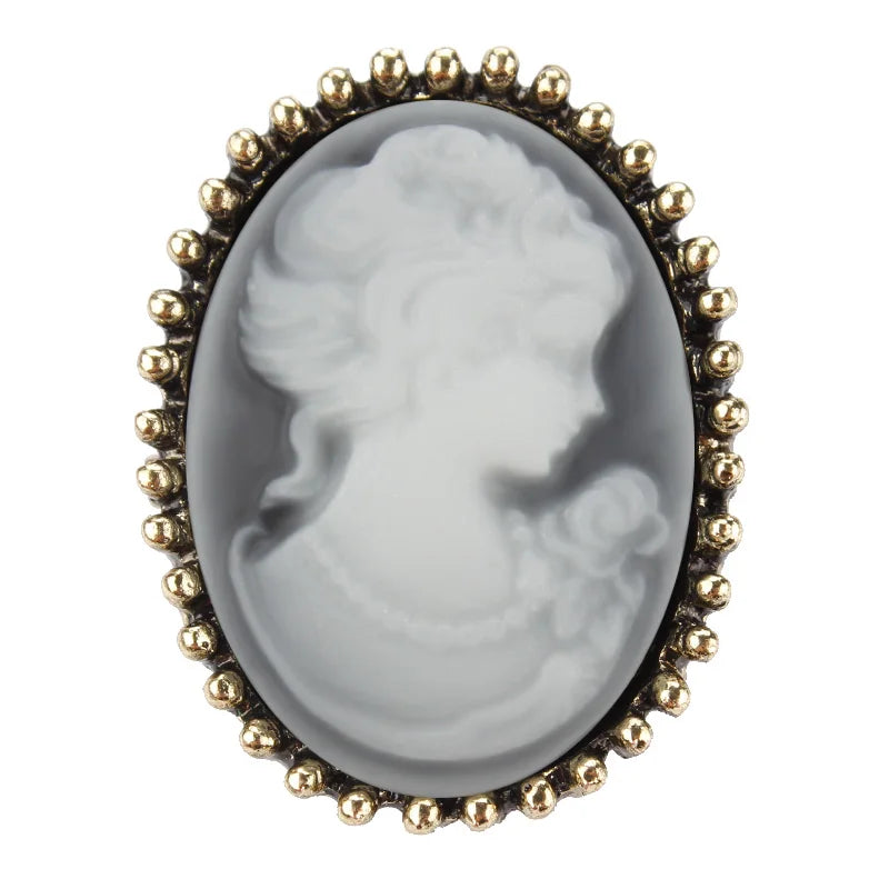 Vintage Cameo Elegant Queen Head Portrait Brooch For Women Antique Wedding