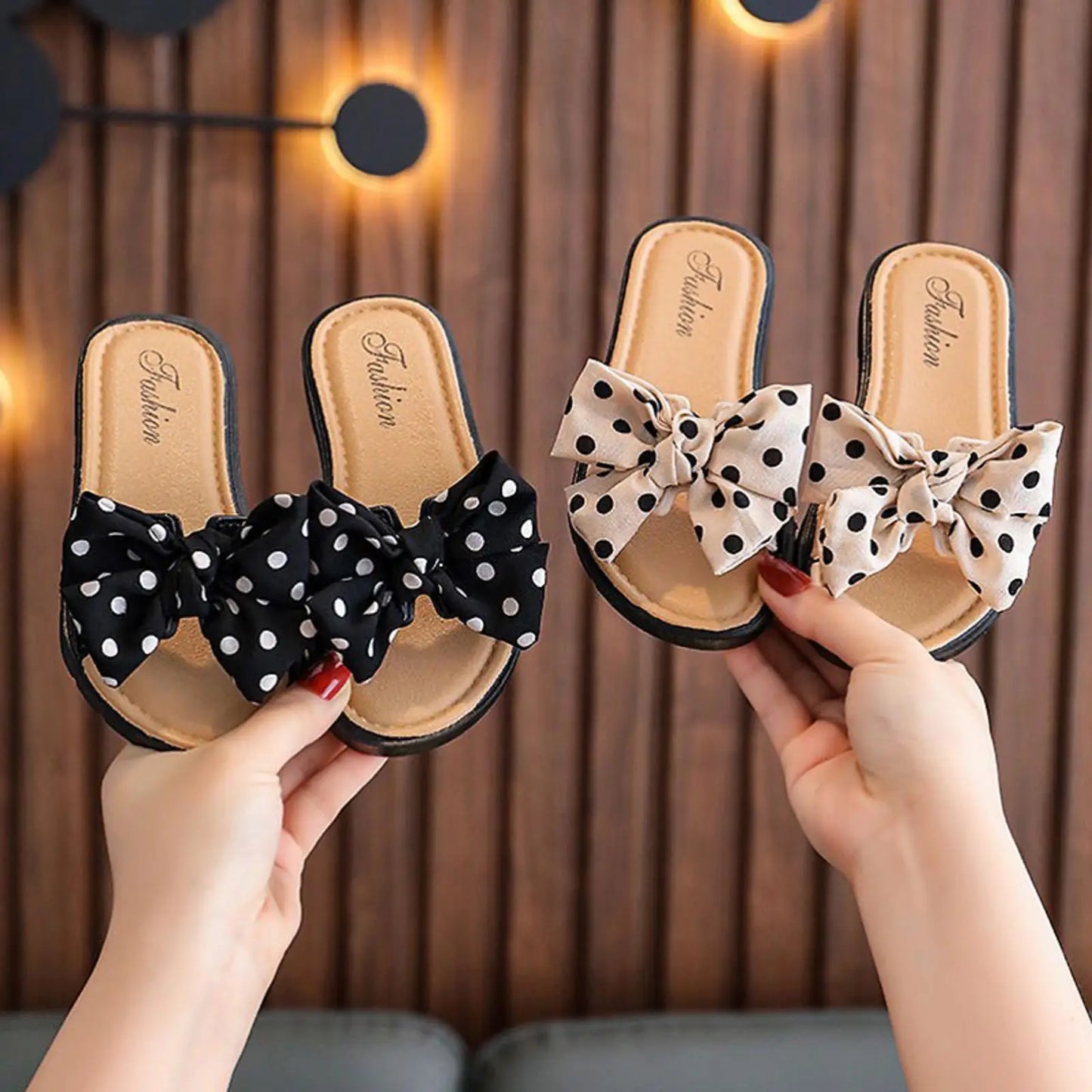Toddler Baby Girls Summer Beach Slipper Dots Bow Beach Sandals