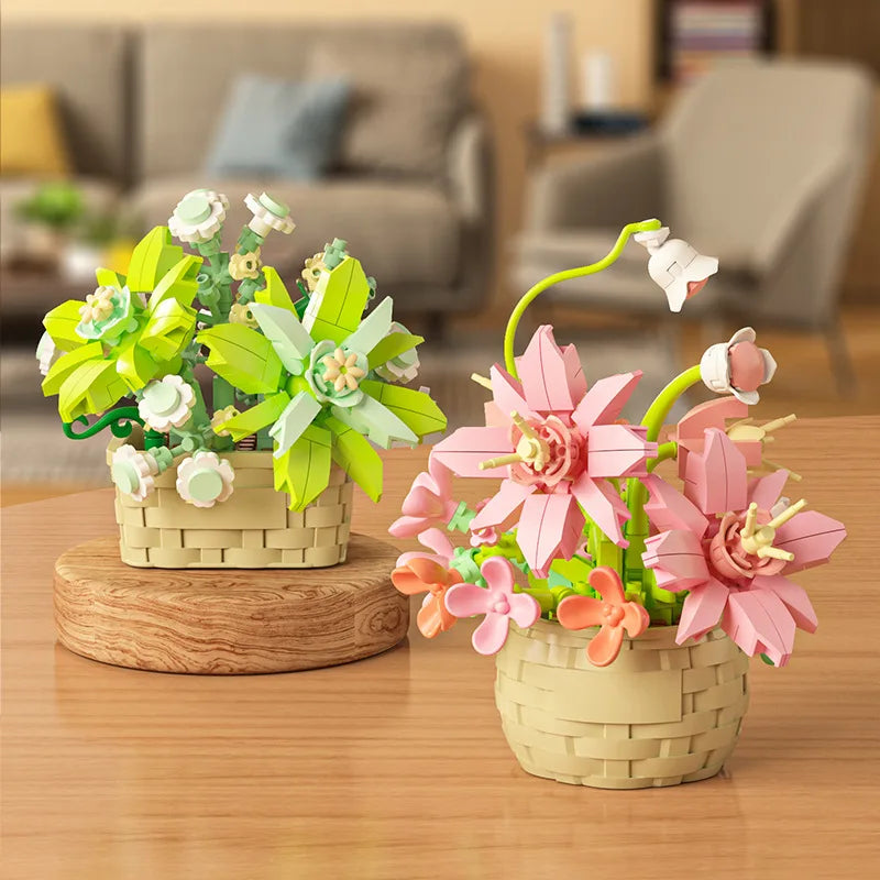 Tree Gardens Romantic Building Blocks Model Bricks Kids Sets Kits Toys