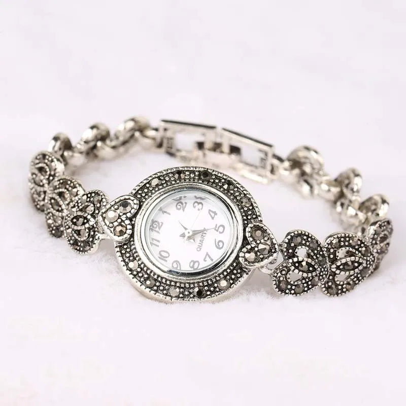 Vintage Luxury Bracelet Watch Women Rhinestone Ladies Elegant Watches Clock Quartz