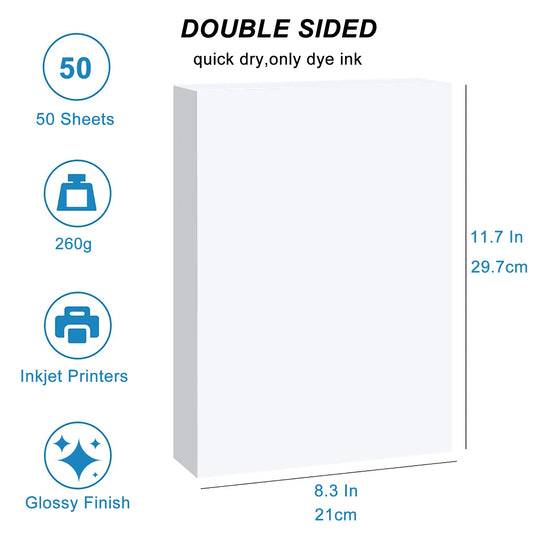 A4 260gsm Photo Paper Double Sides Glossy Heavyweight Photo Paper