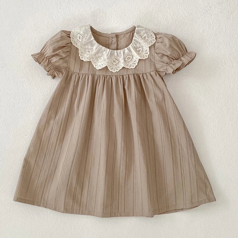 Baby Dress Summer Girls Sweet Lace Collar