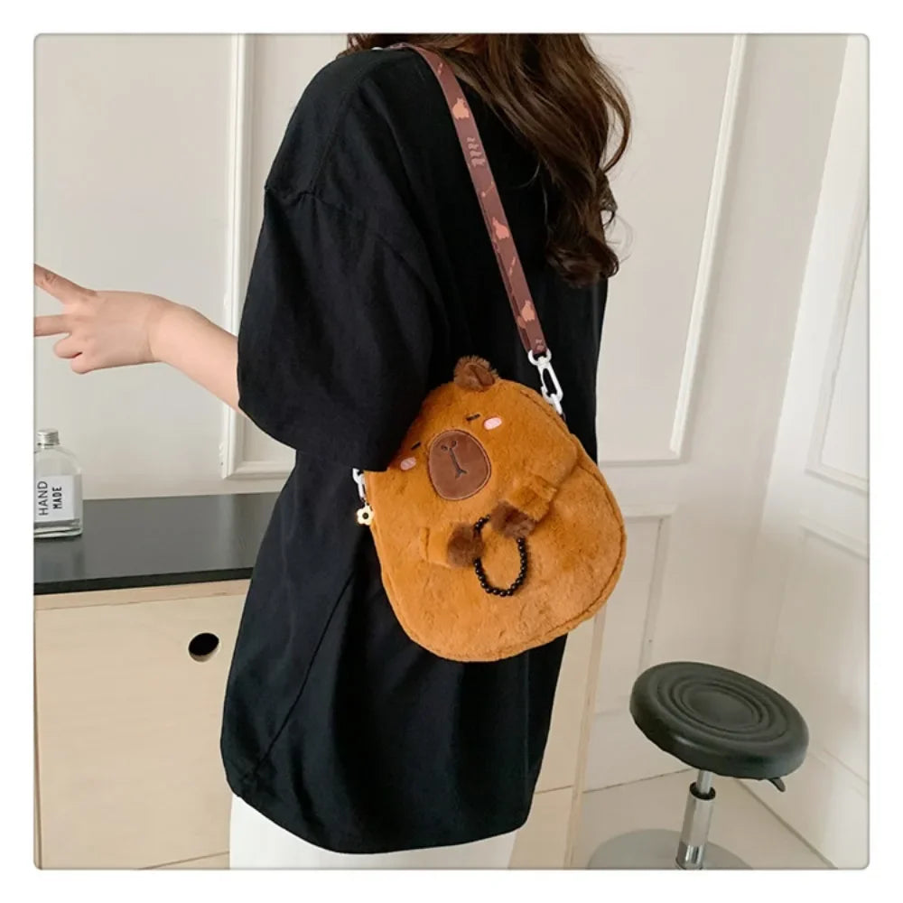 Capybara Plush Shoulder Bag