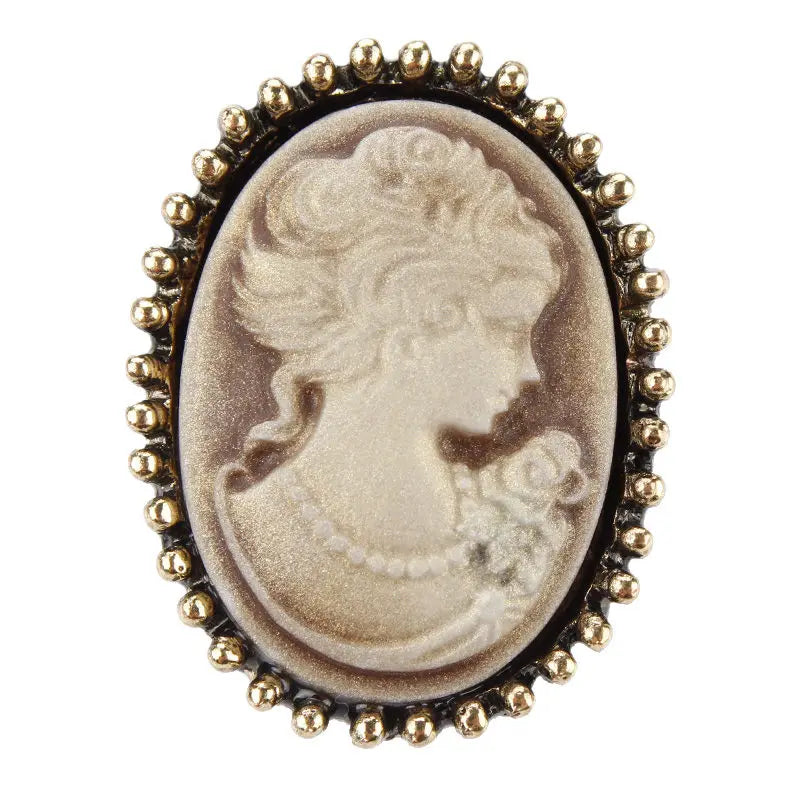 Vintage Cameo Elegant Queen Head Portrait Brooch For Women Antique Wedding