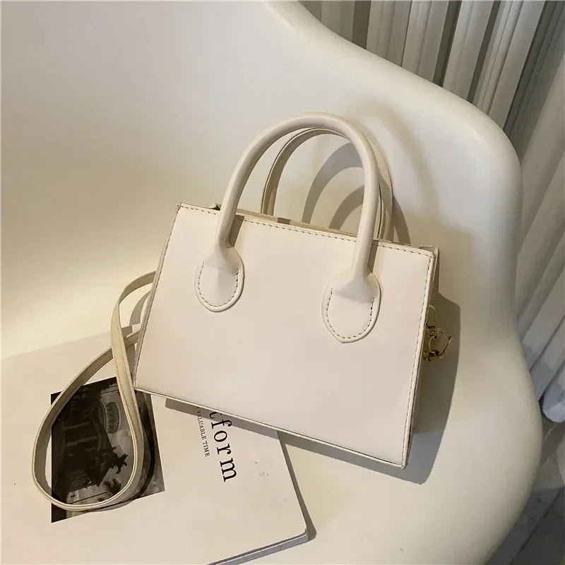 Minimalist Small Square Bag All-Match Top Handle Purse Classic Shoulder Bag