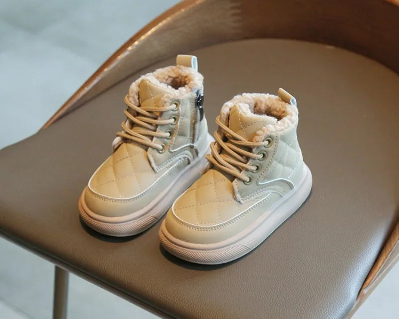 Autumn Winter Kids Boots Warm Plush Boots