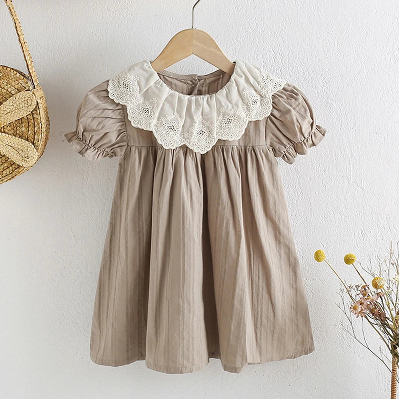 Baby Dress Summer Girls Sweet Lace Collar