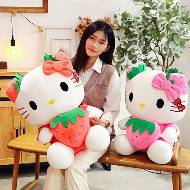 Sanrio Hello Kitty Plush Stuffed Toy Strawberry KT Cat Pillow Doll
