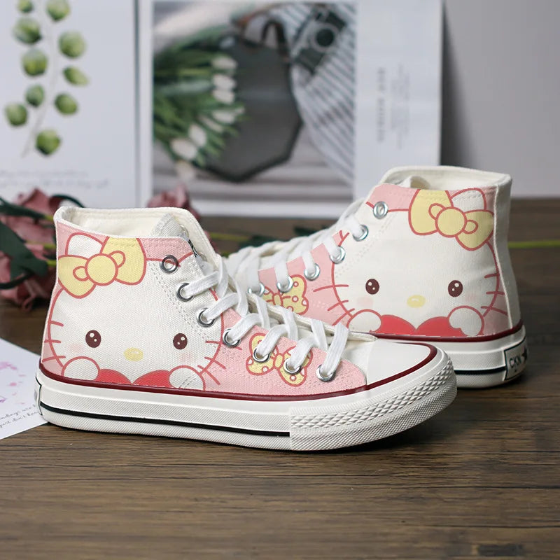 Kawaii Sanrio Canvas Shoes Thin High-Top Sneakers Casual Shoes
