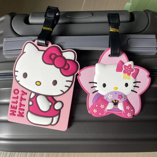 Kawaii Sanrio Luggage Tag Cute Cartoon Silica Suitcase Id Address Holder