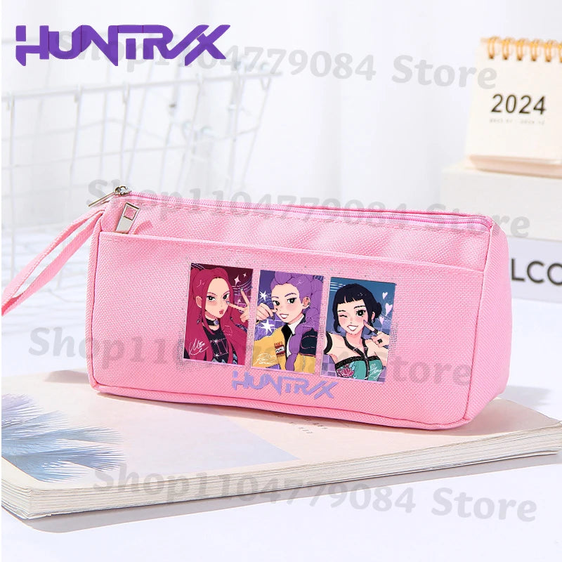 K-pop Demon Hunters Pink Pencil Case for Students