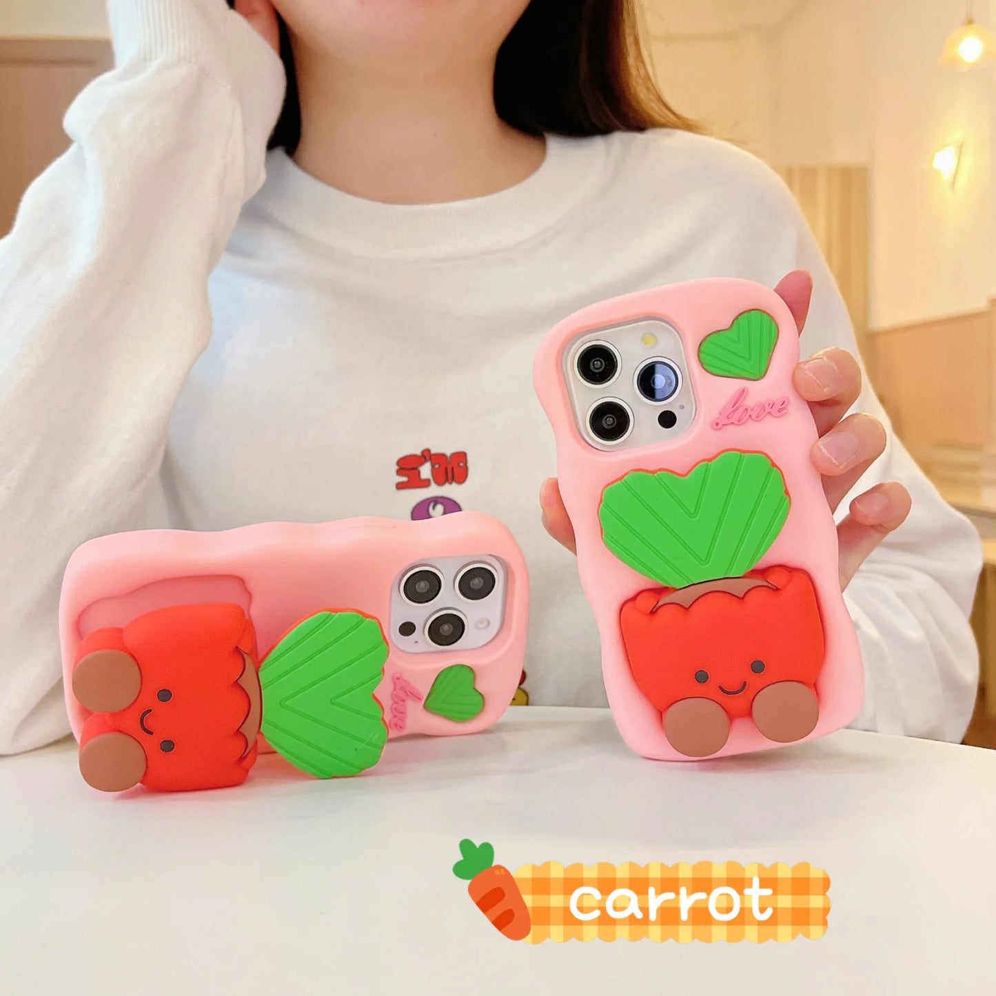 Soft Silicone 3D Potted stand for iPhone Shatterproof Cover
