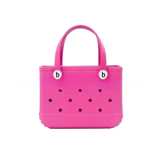 Small Beach Bag Tote Silicone Basket Waterproof Mini Jelly Handbag