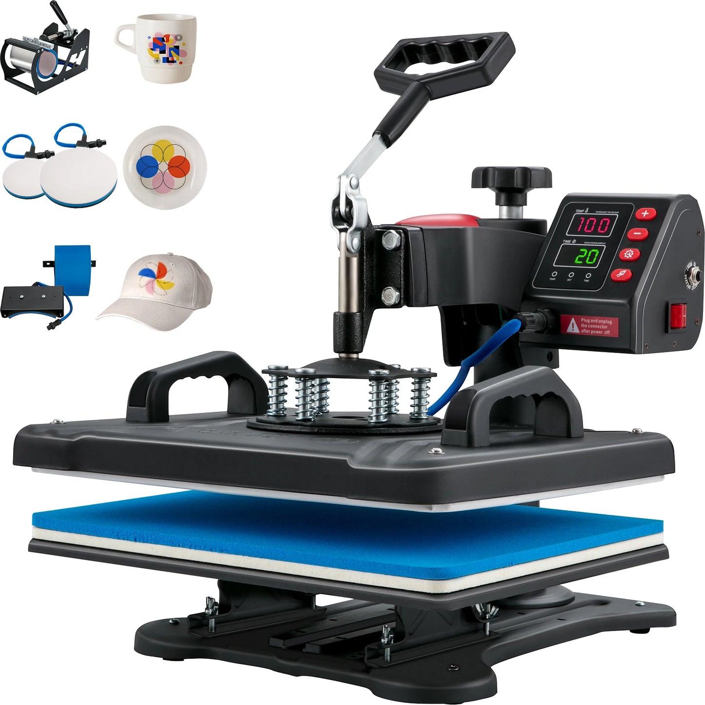 Heat Press 5in1 Heat Press Machine 12x15in Clamshell Sublimation Transfer Printer Digital Precise