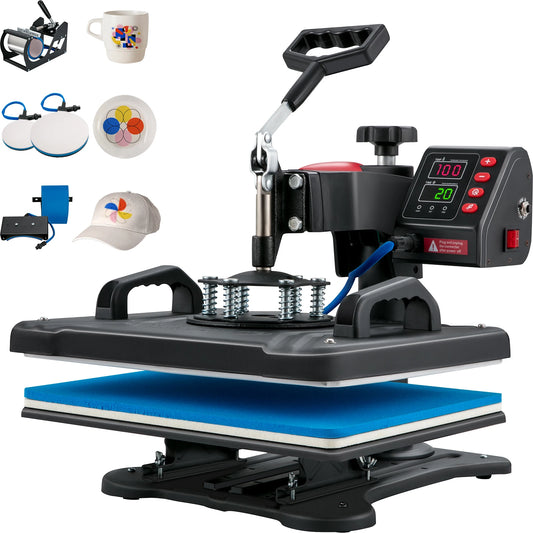 Heat Press 5in1 Heat Press Machine 12x15in Clamshell Sublimation Transfer Printer Digital Precise