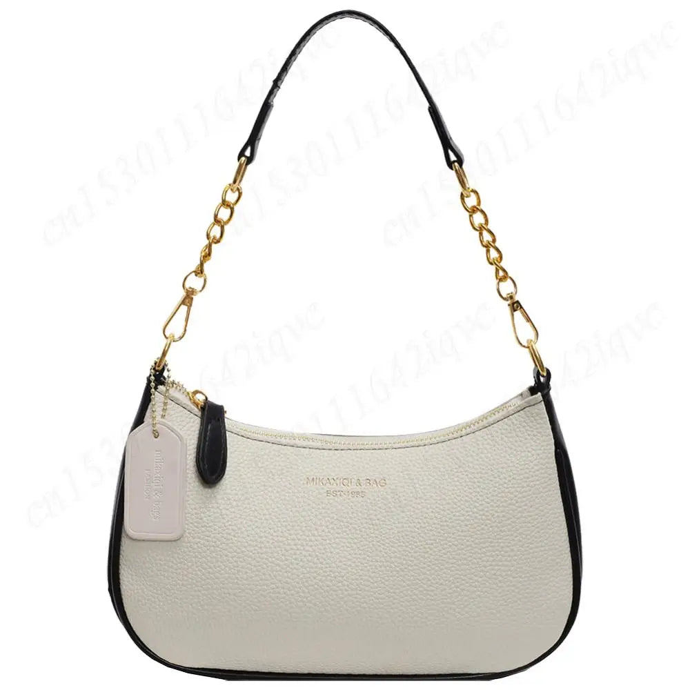 Crossbody Bag PU Leather Zipper Closure Crescent Bag Handbag