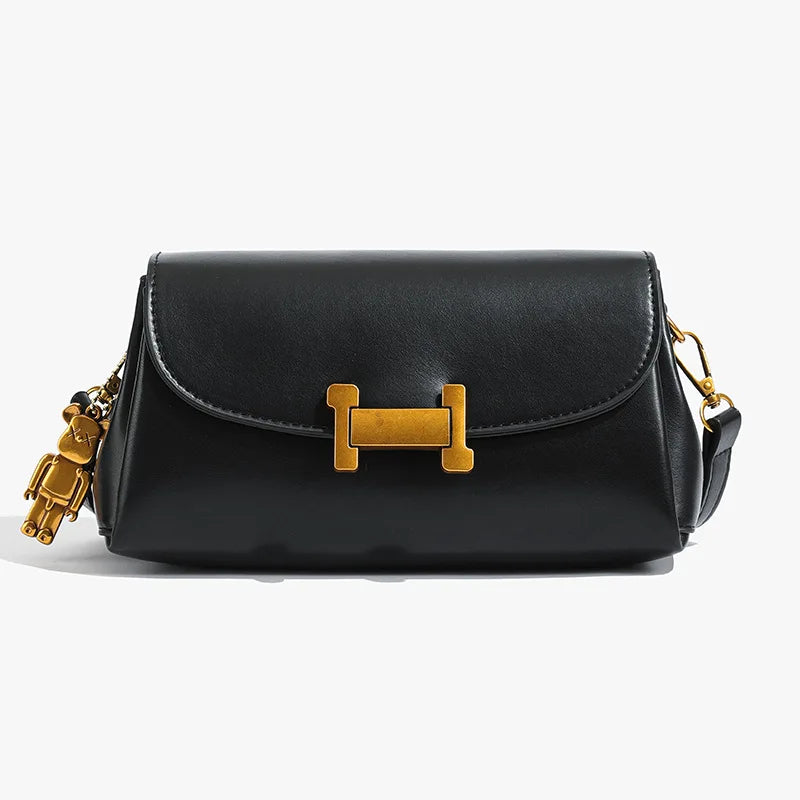 Simple and versatile small square bag, retro and stylish commuting crossbody bag
