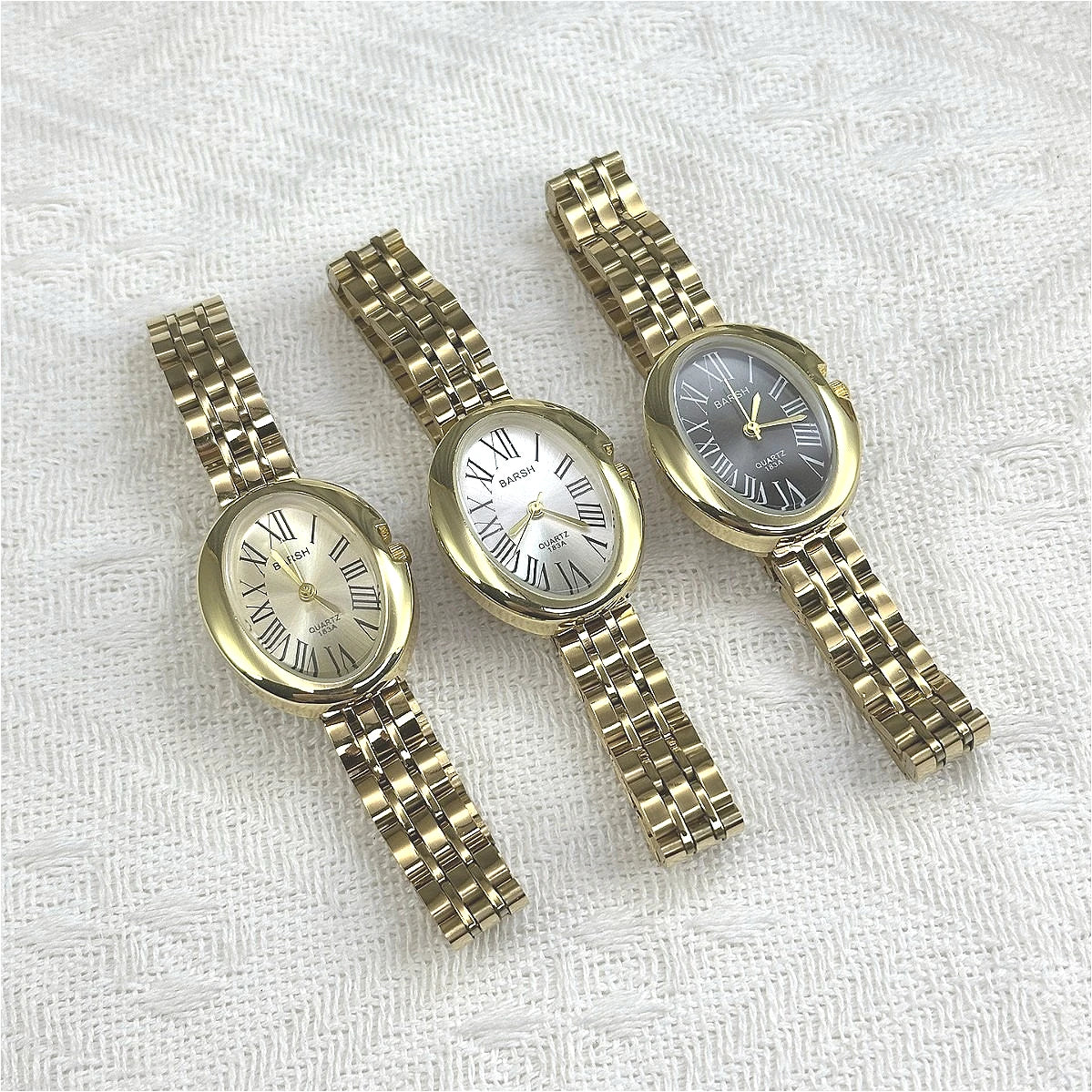 Vintage Women Roman Scale Classic Oval Dial Watch Simple Steel