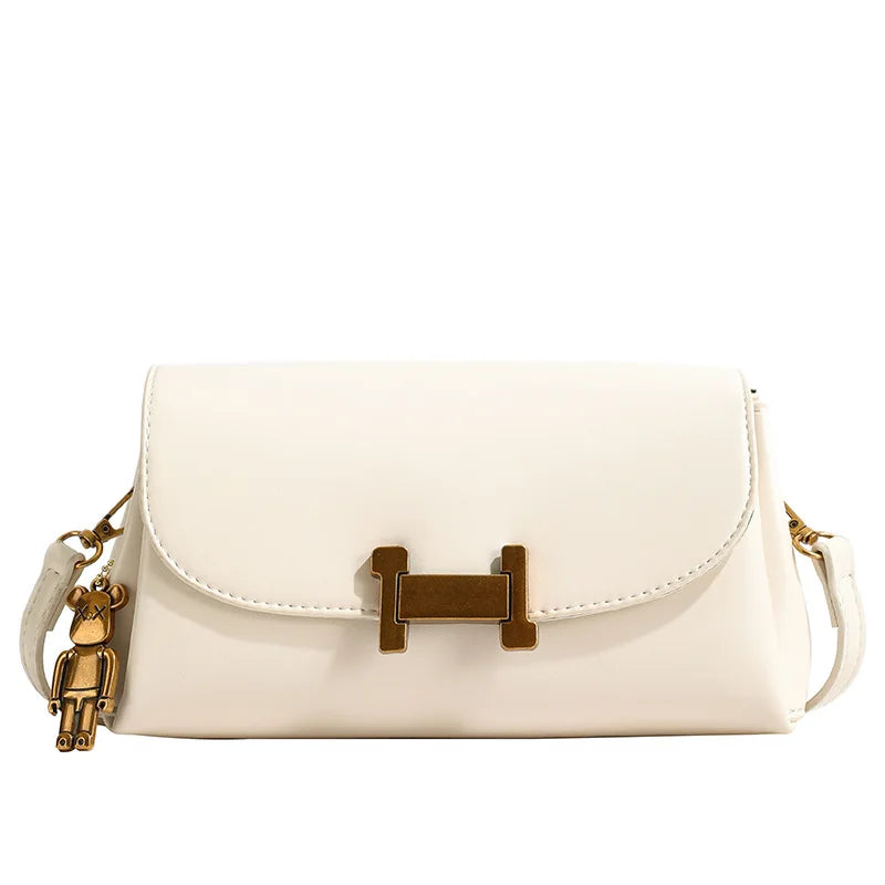 Simple and versatile small square bag, retro and stylish commuting crossbody bag
