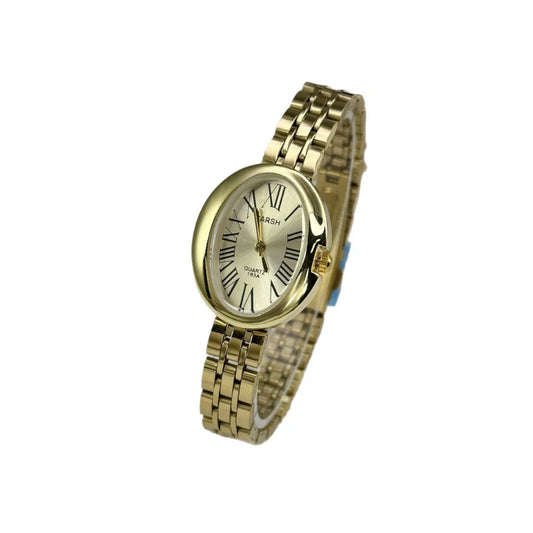 Vintage Women Roman Scale Classic Oval Dial Watch Simple Steel