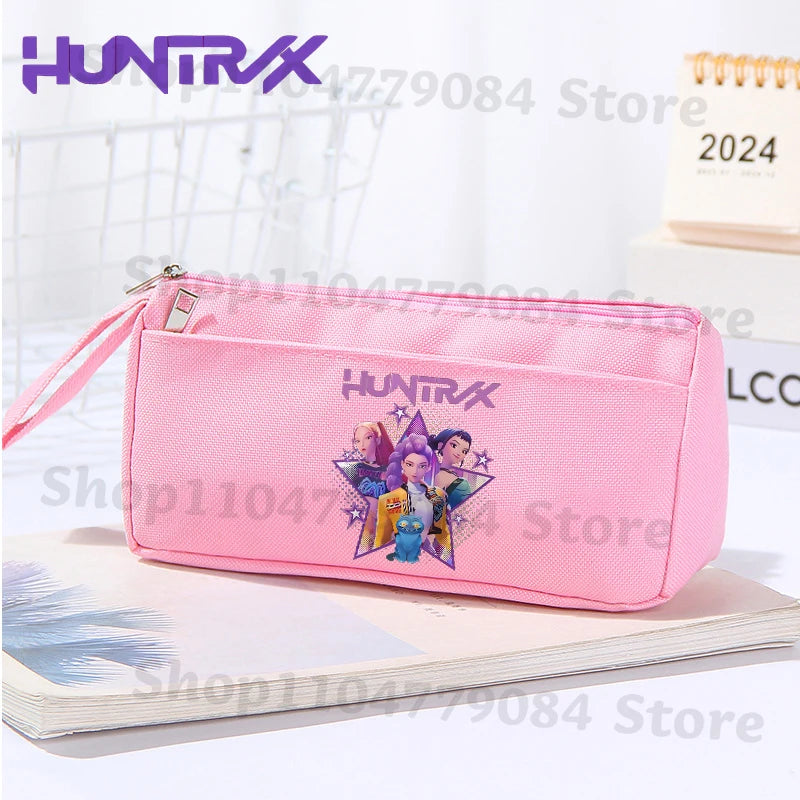 K-pop Demon Hunters Pink Pencil Case for Students