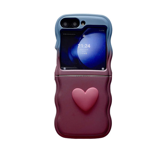 3D Love Heart Gradient Folding Case for Samsung Galaxy Z Flip