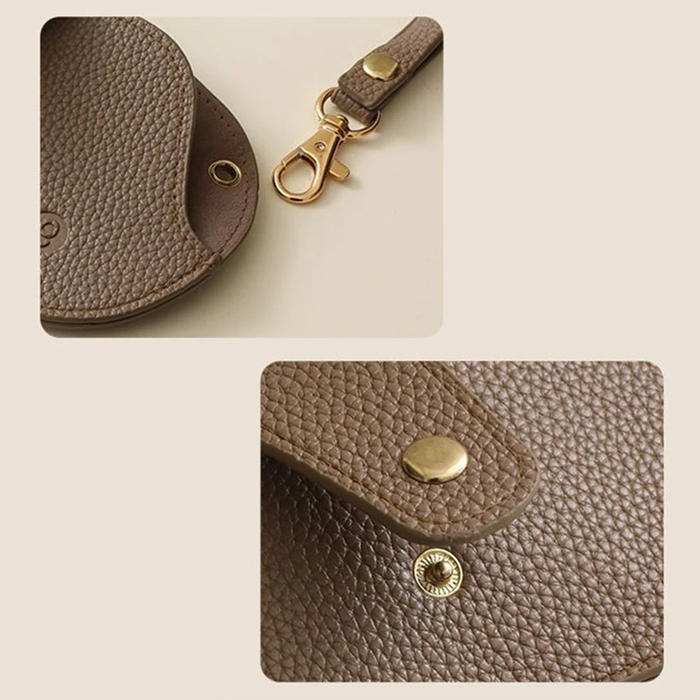 Soft Lychee Pattern PU Leather Glasses Bag Retro Sunglasses