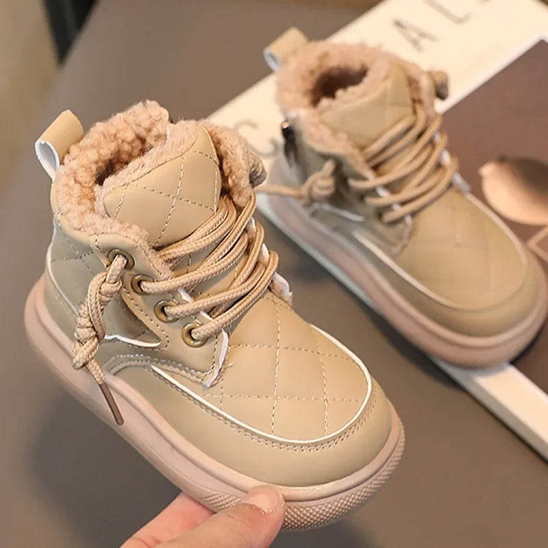 Autumn Winter Kids Boots Warm Plush Boots