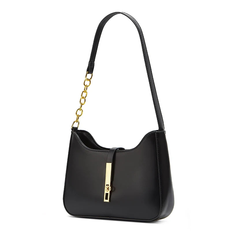 Ladies' Single Shoulder Bag, European and American Popular Solid Color Simple Handbag