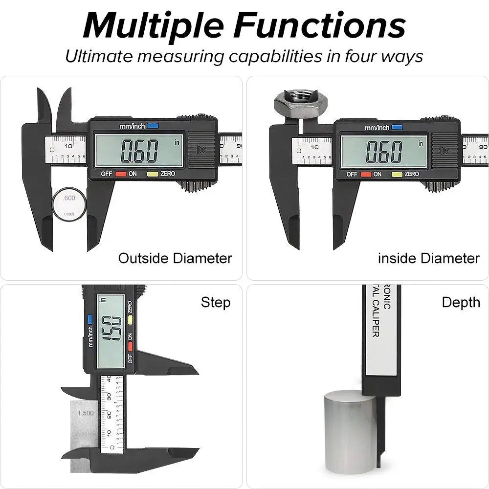 Electronic Digital Caliper Carbon Fiber Dial Vernier Caliper Gauge Micrometer Measuring Tool