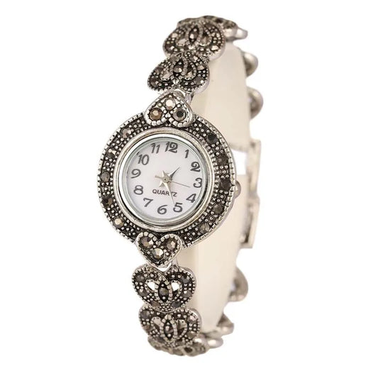 Vintage Luxury Bracelet Watch Women Rhinestone Ladies Elegant Watches Clock Quartz