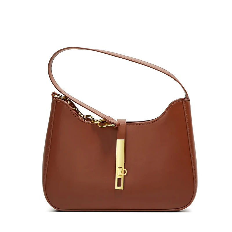 Ladies' Single Shoulder Bag, European and American Popular Solid Color Simple Handbag