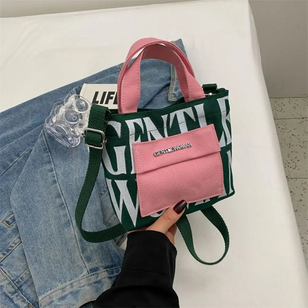 Shoulder Bag for Women Canvas Solid Color