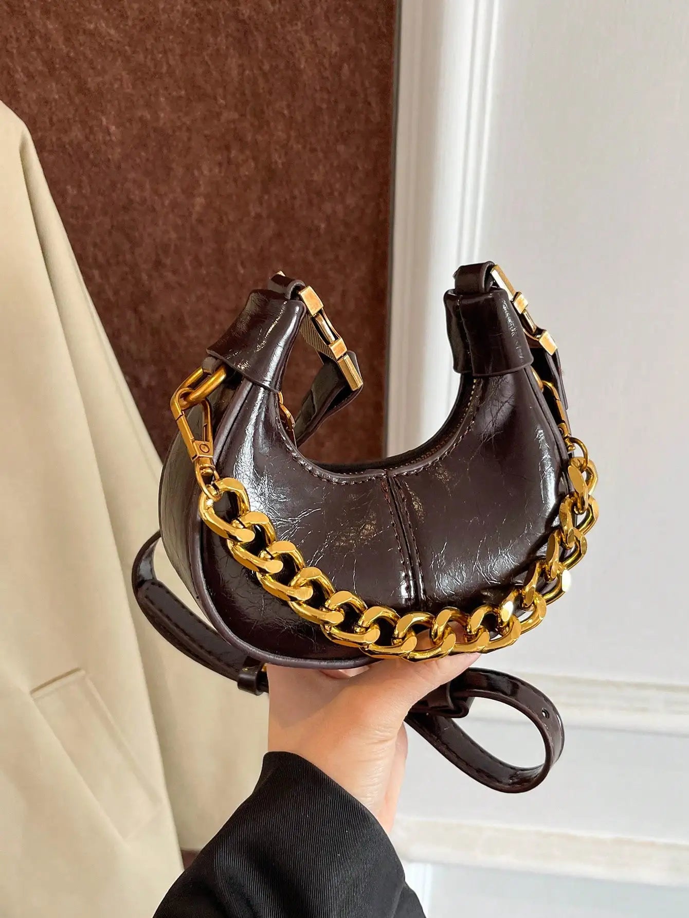 Small Handbag, Minimalist Stylish Texture Elegant Style Shoulder Bag