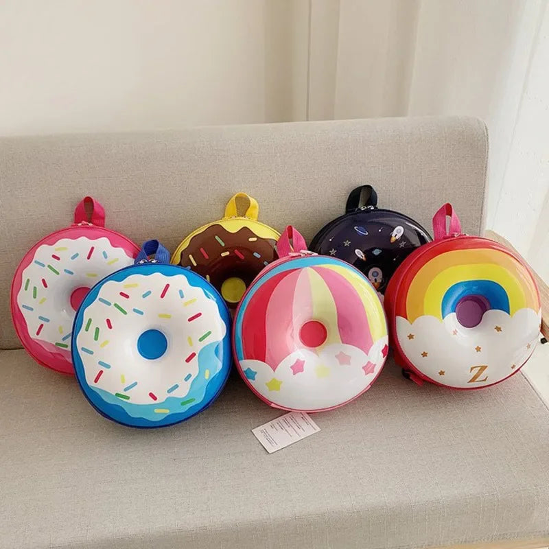 Kids Bag Children's Schoolbag Cartoon Backpack Kindergarten Kids Doughnut Rainbow