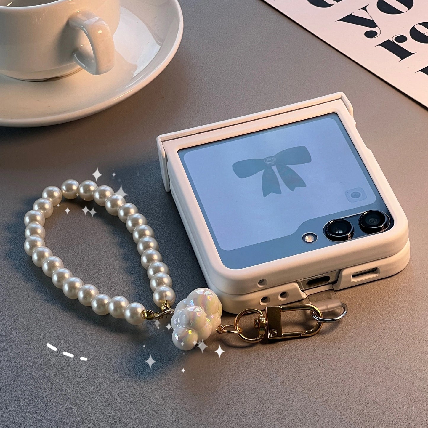 Pendant Pearl Bracelet Case for Samsung Galaxy Flip
