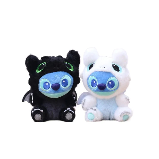 Black, White Bat Stitch Pendant Plush Toy