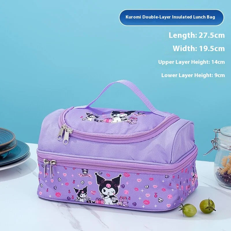 Double-Layer Insulated Handbag Waterproof Bento Bag