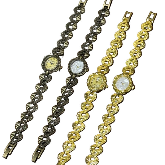 Vintage Gold Analog Quartz Watch Exquisite Arabic Numerals Dial
