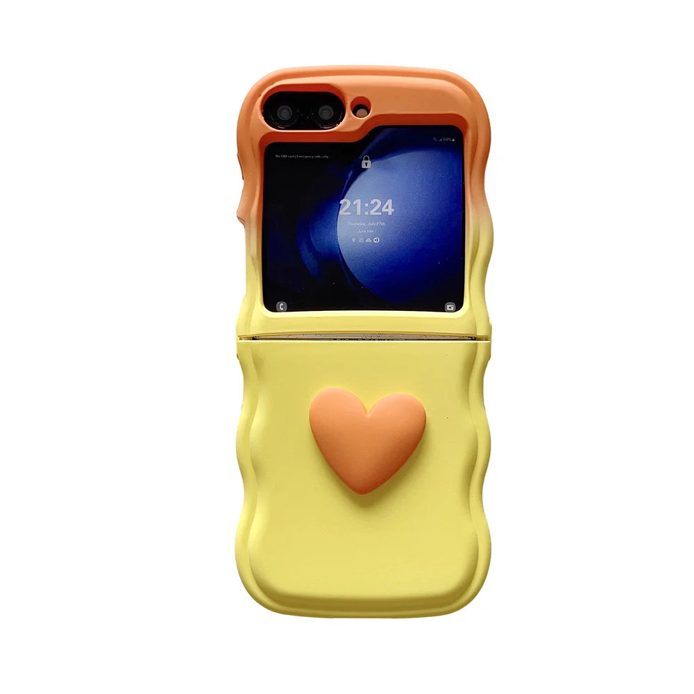 3D Love Heart Gradient Folding Case for Samsung Galaxy Z Flip
