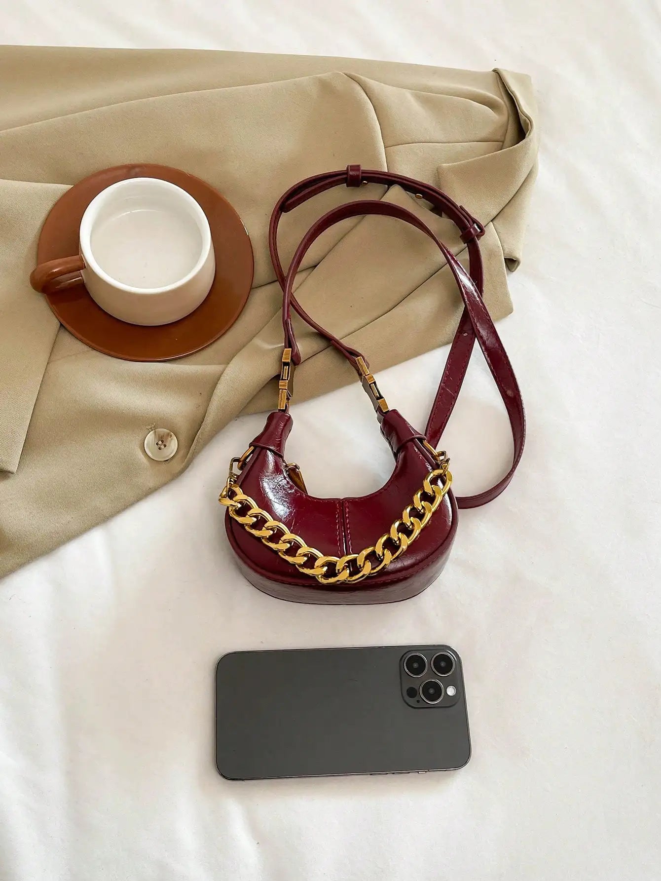 Small Handbag, Minimalist Stylish Texture Elegant Style Shoulder Bag