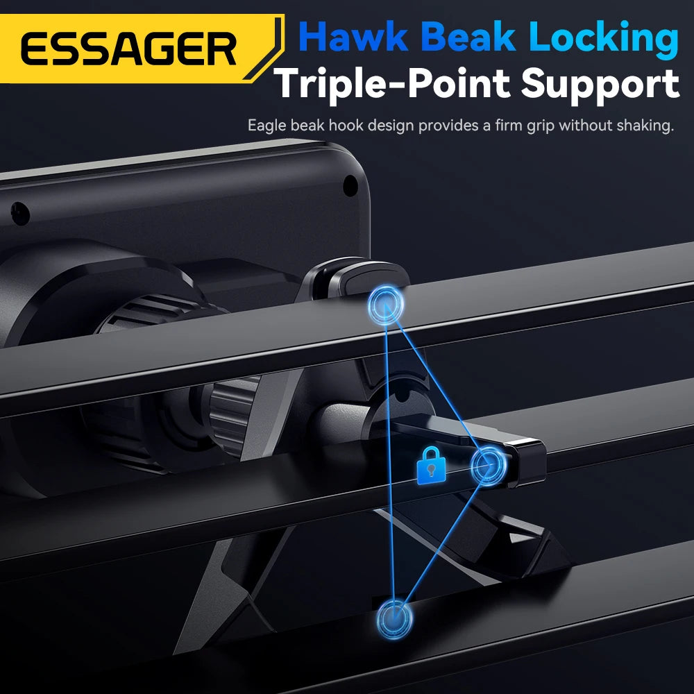 Essager 15W Car Wireless Charger Dual Coil One-Touch Rotatable Car Phone Holder