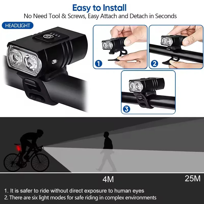 T6 LED Bike Light 6 Modes Headlight