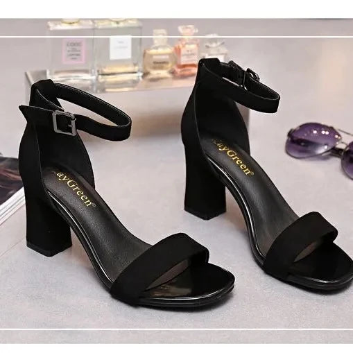 high heels women Roman shoes thick with open toe sandals