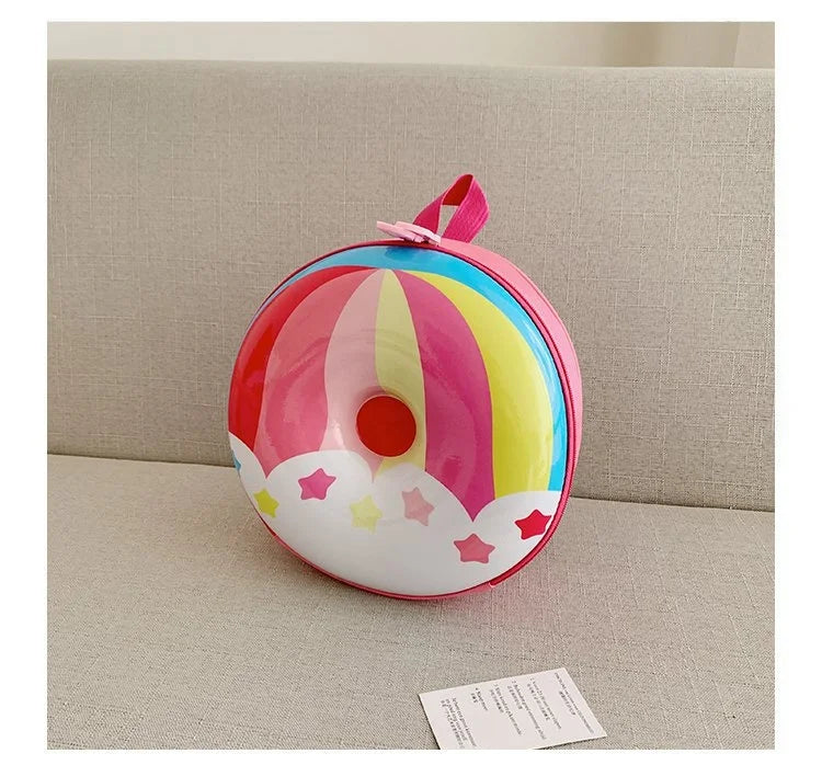 Kids Bag Children's Schoolbag Cartoon Backpack Kindergarten Kids Doughnut Rainbow