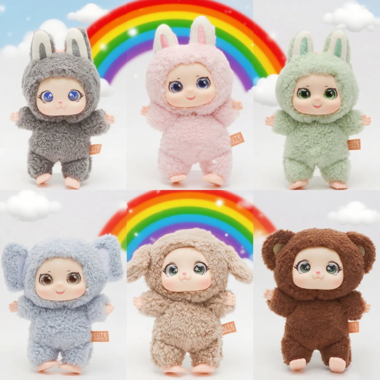 Cute and Fragrant Animals Vinyl Face Plush Kids Hang Bag
