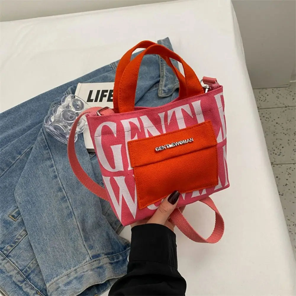 Shoulder Bag for Women Canvas Solid Color